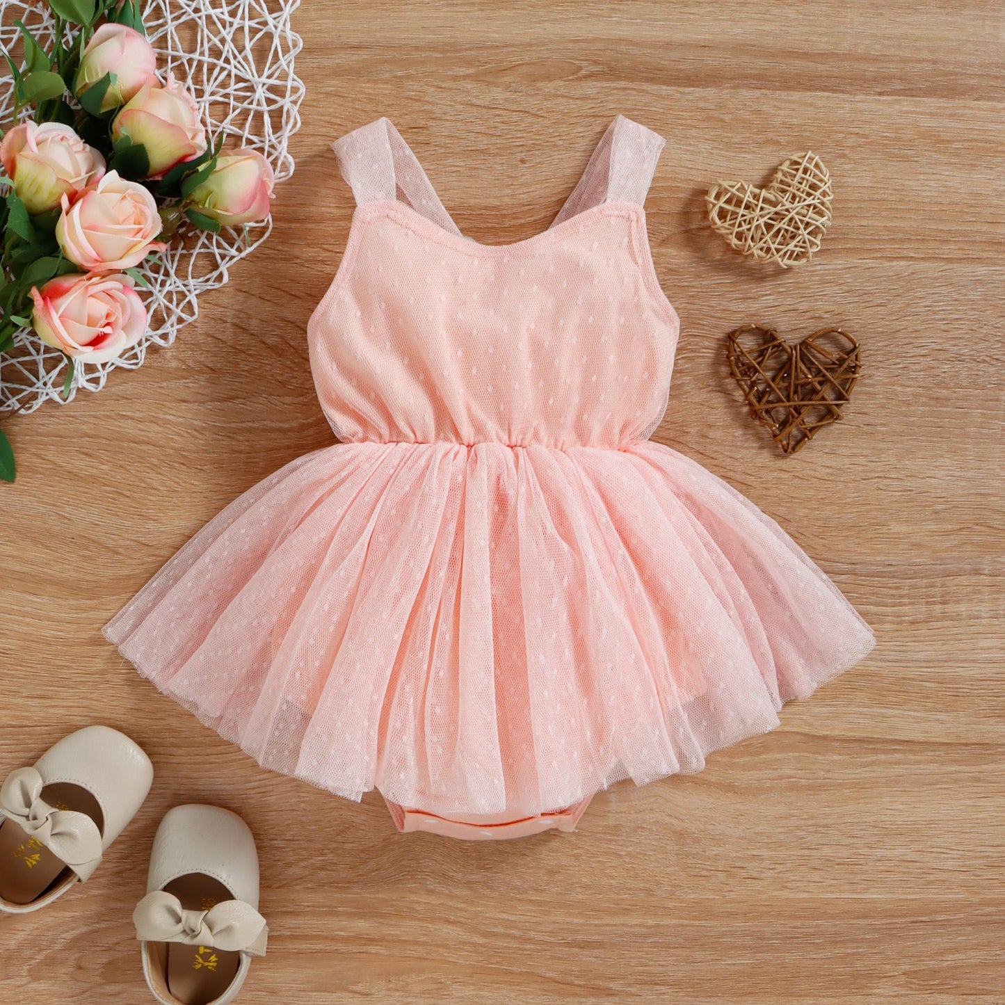 Baby mesh halter skirt bow ha dress