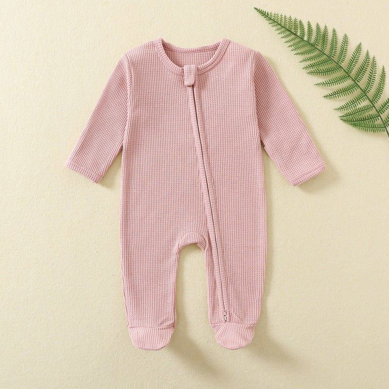 Baby onesie Autumn and winter baby crawler long-sleeved zipper crawler newborn clothes wrap baby pajamas