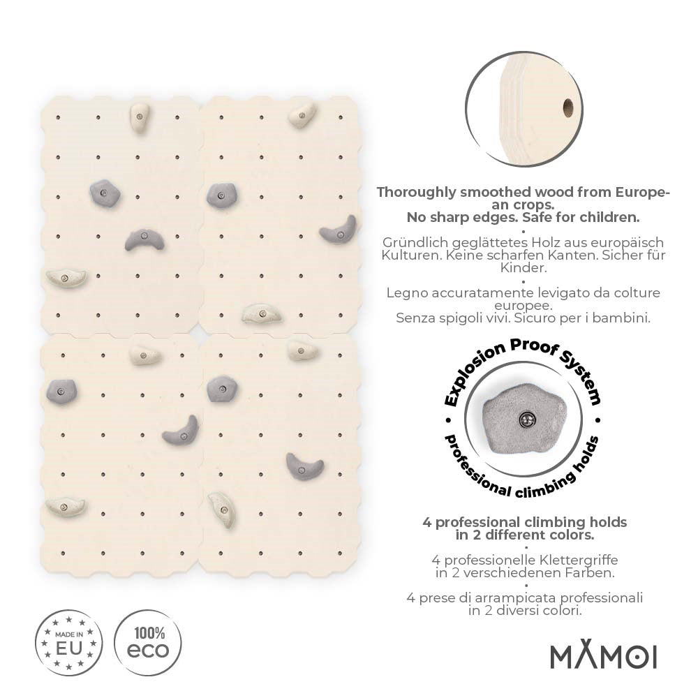 MAMOI® Kletterwand für kinderzimmer, Klettergerüst und spielgeräte indoor, Klettern mit Klettergriffe für kinder, Klettersteine, Kletterturm mit Griffe, Klettergriffe, Montagesatz-2