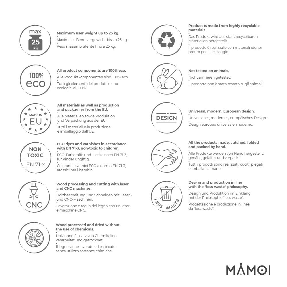 MAMOI® Babyschaukel, Baby-/Kinderschaukel aus Holz-5