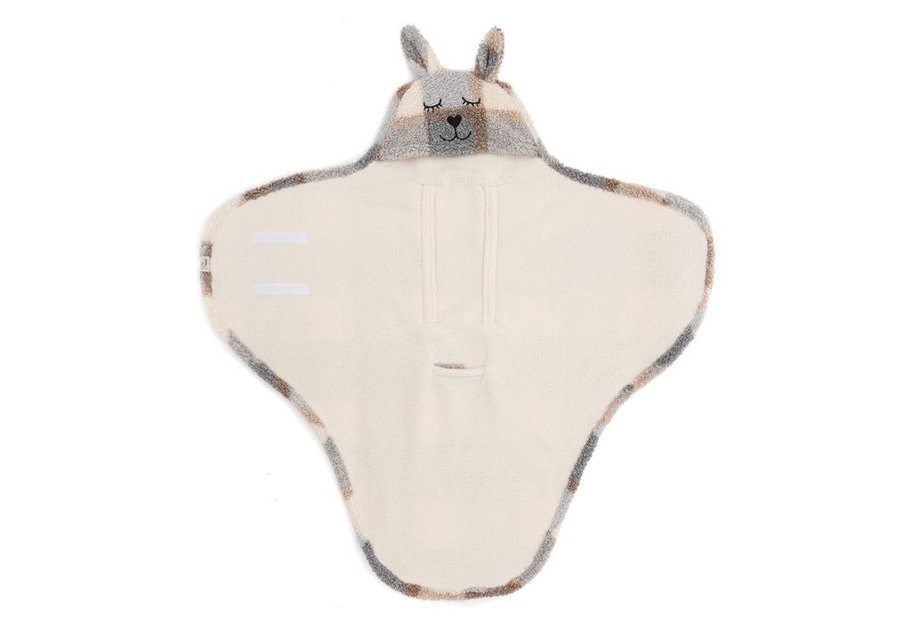 Einschlagdecke für Babyschale Bunny Check - Boucle