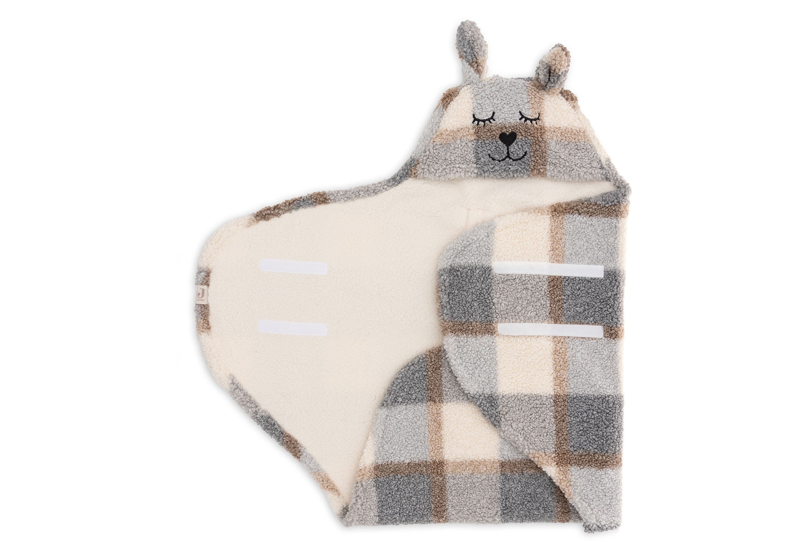Einschlagdecke für Babyschale Bunny Check - Boucle