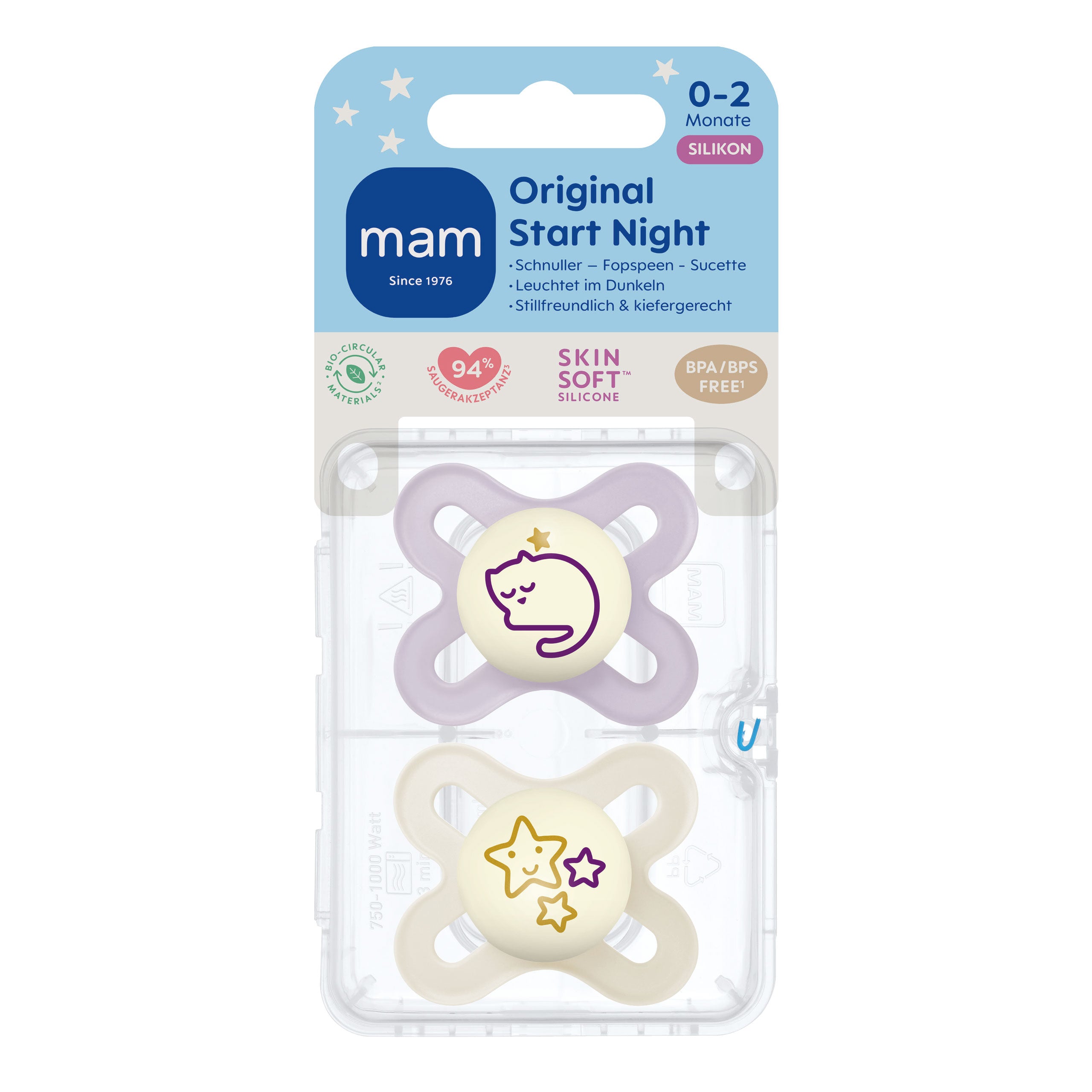 MAM Original Start Night Silikon 0-2 lilac