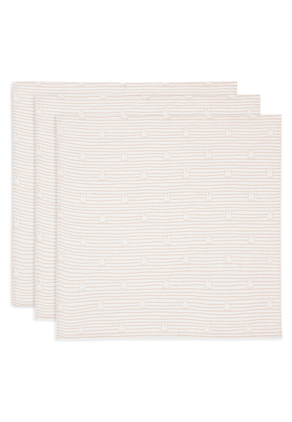 Spucktuch Hydrophil 70x70cm Miffy Stripe -  3 Stück