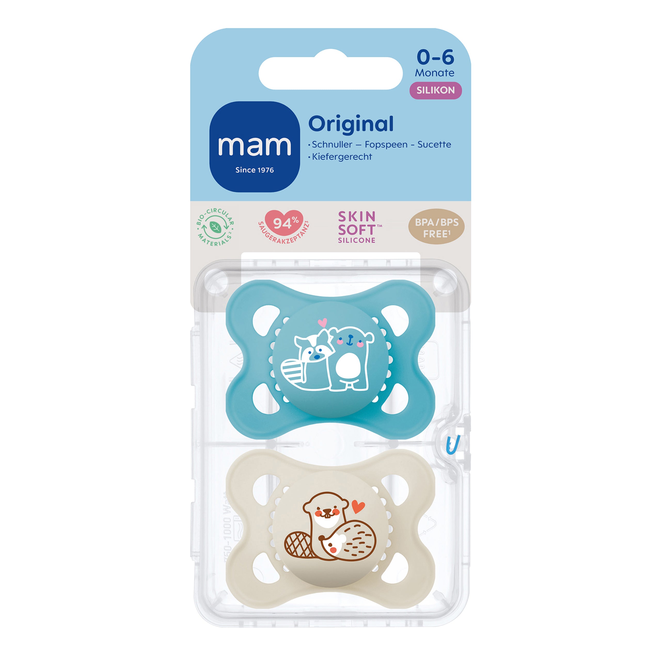 MAM Original matt Silikon 0-6 blue