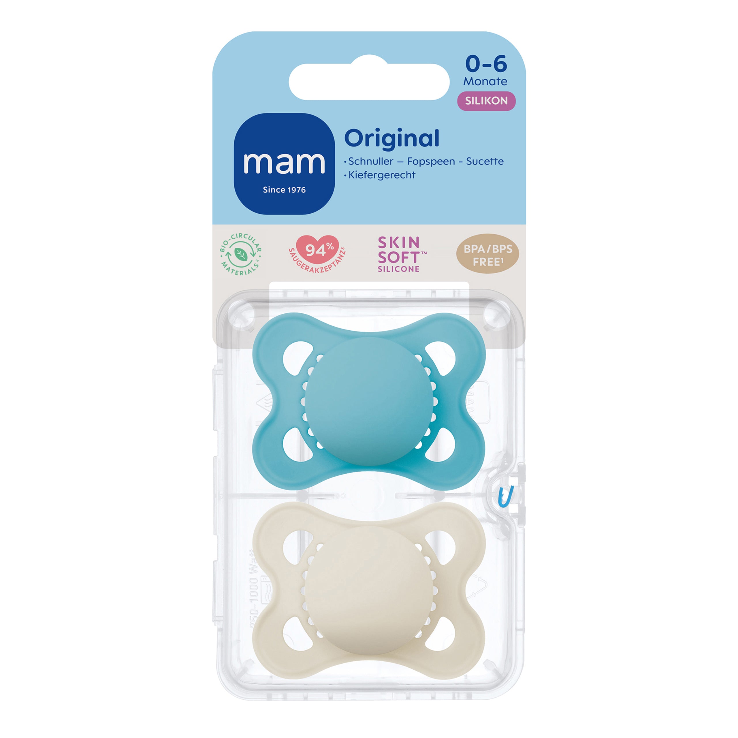 MAM Original matt plain Silikon 0-6 blue