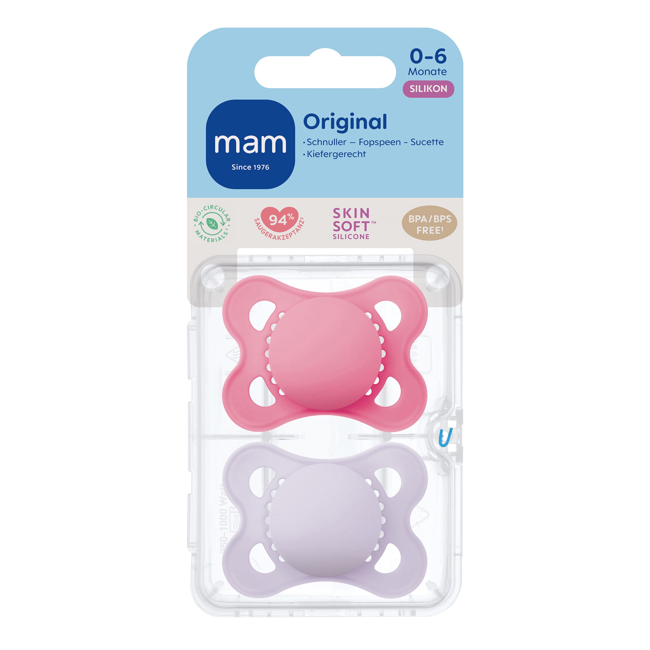 MAM Original matt plain Silikon 0-6 pink