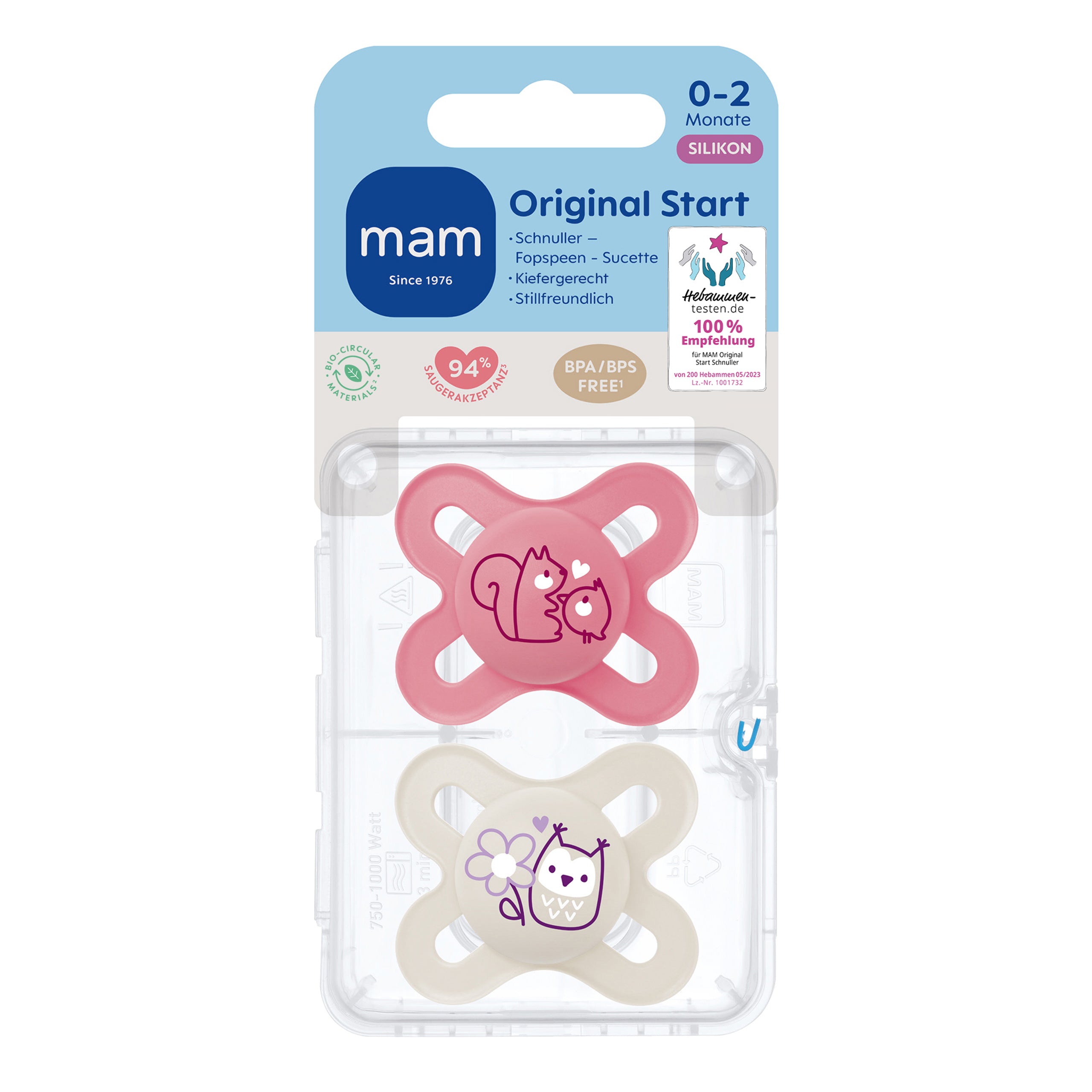 MAM Original Start Silikon 0-2 rose