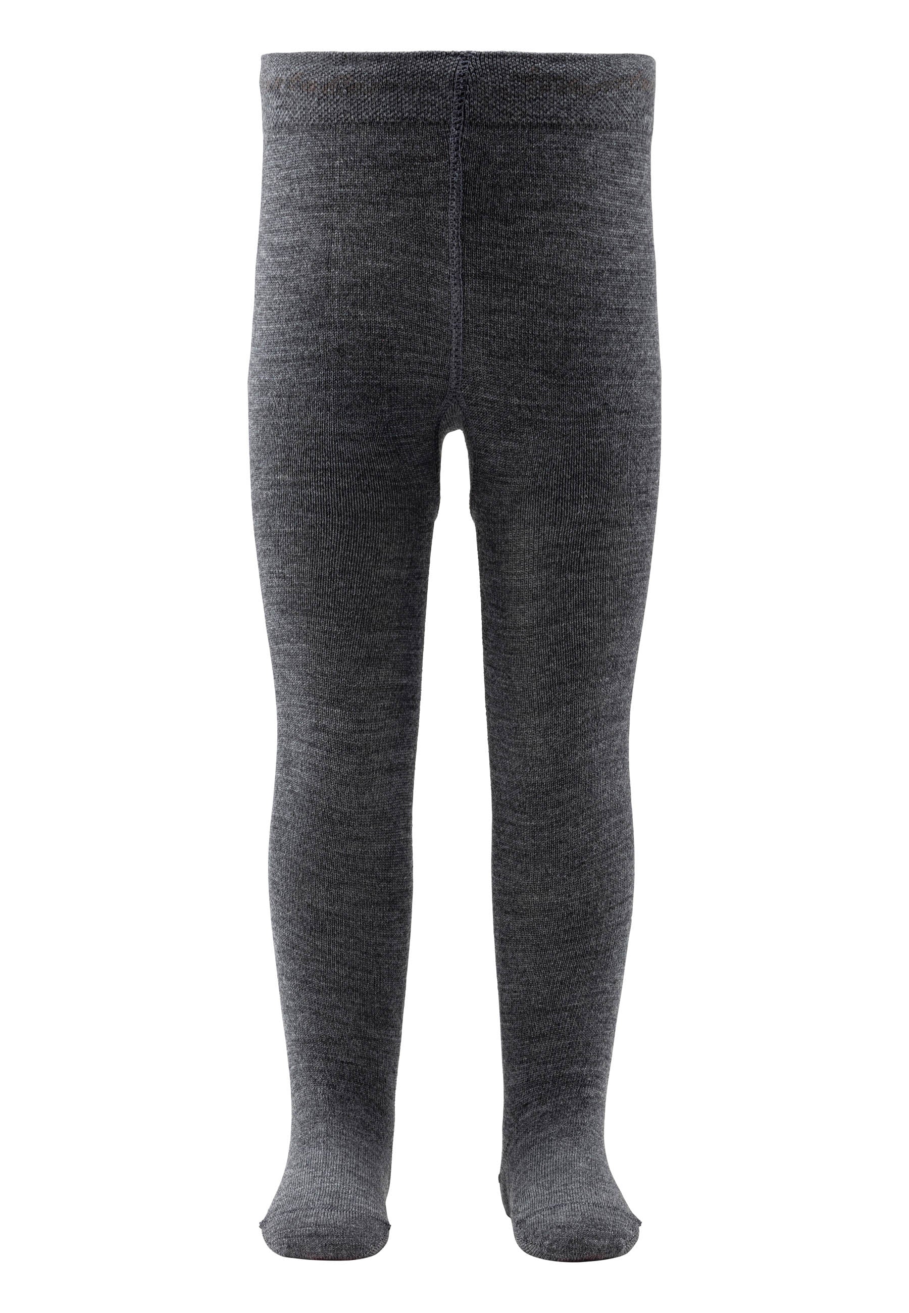 Strumpfhose Wolle Dunkelgrau Meliert