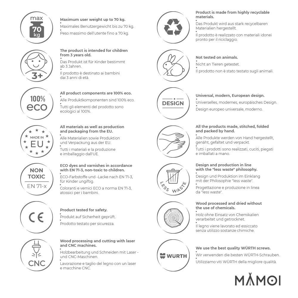MAMOI® Klettergerüst Indoor, Sprossenwand für kinderzimmer, Turnringe kinder für klettern, Kletterwand und spielgeräte Yarnwood, Turngeräte mit Klimmzugstange für drinnen, Sportgeräte ab 3 jahre-3