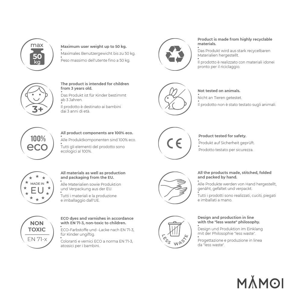 MAMOI® Kletterseil für Kinder | Kletterseil Kinder Indoor | Knotenseil Klettertau aus Baumwolle 460 cm Seil Kinder Outdoor | 100% ECO | Made in EU-3