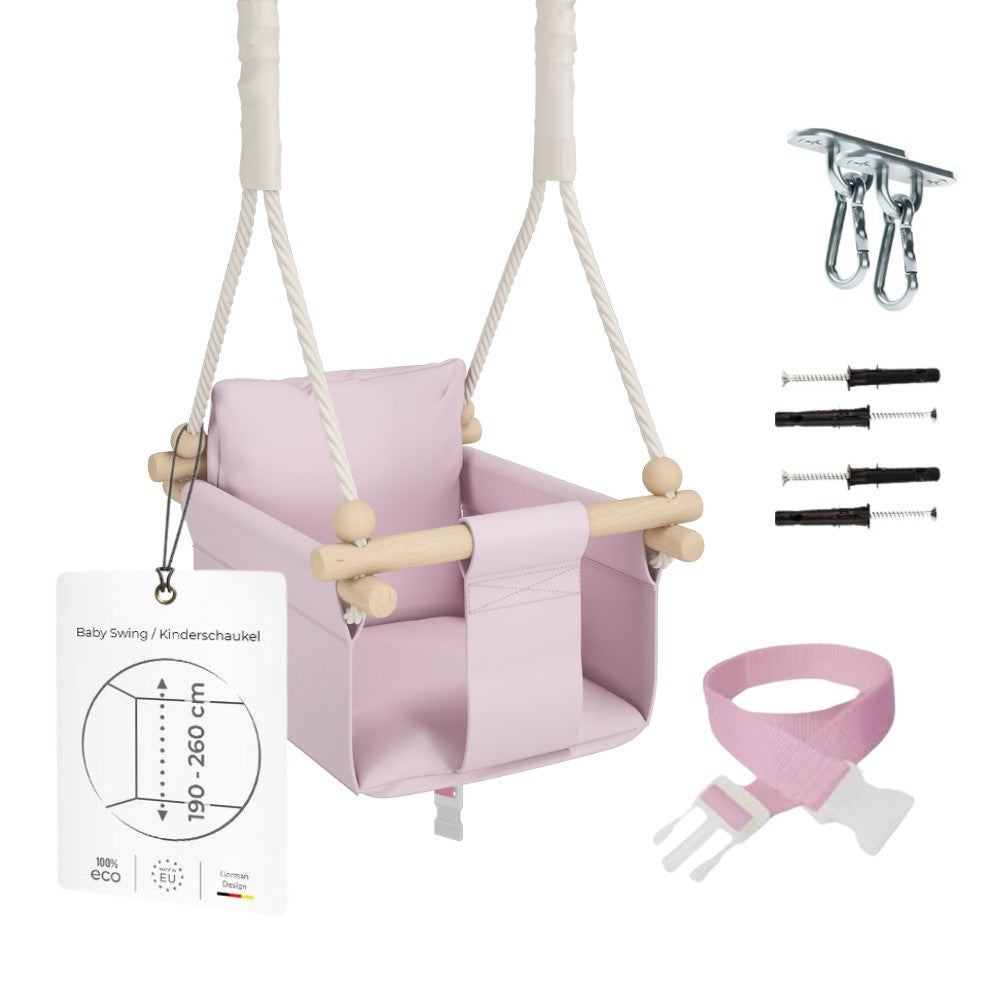 MAMOI® Babyschaukel, Baby schaukel Indoor Outdoor, Kinderschaukel aus Holz, Holzschaukel für Kinder, Schaukeln für türrahmen, Swing, Kleinkinderschaukel ab 1 jahr für Kinderzimmer-0