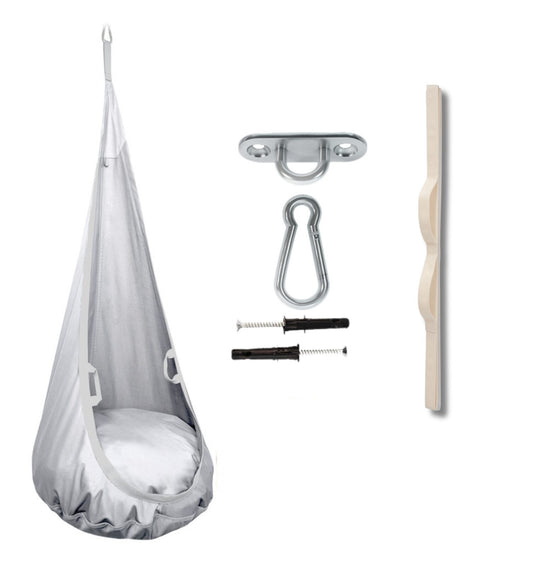 MAMOI® Hängesessel für kinder, Schaukel für kinderzimmer, Hängehöhle, Hängeschaukel, Sensory swing, Schaukeltuch indoor, Hängesack, Tuchschaukel, Babyschaukel, Hängetuch-0