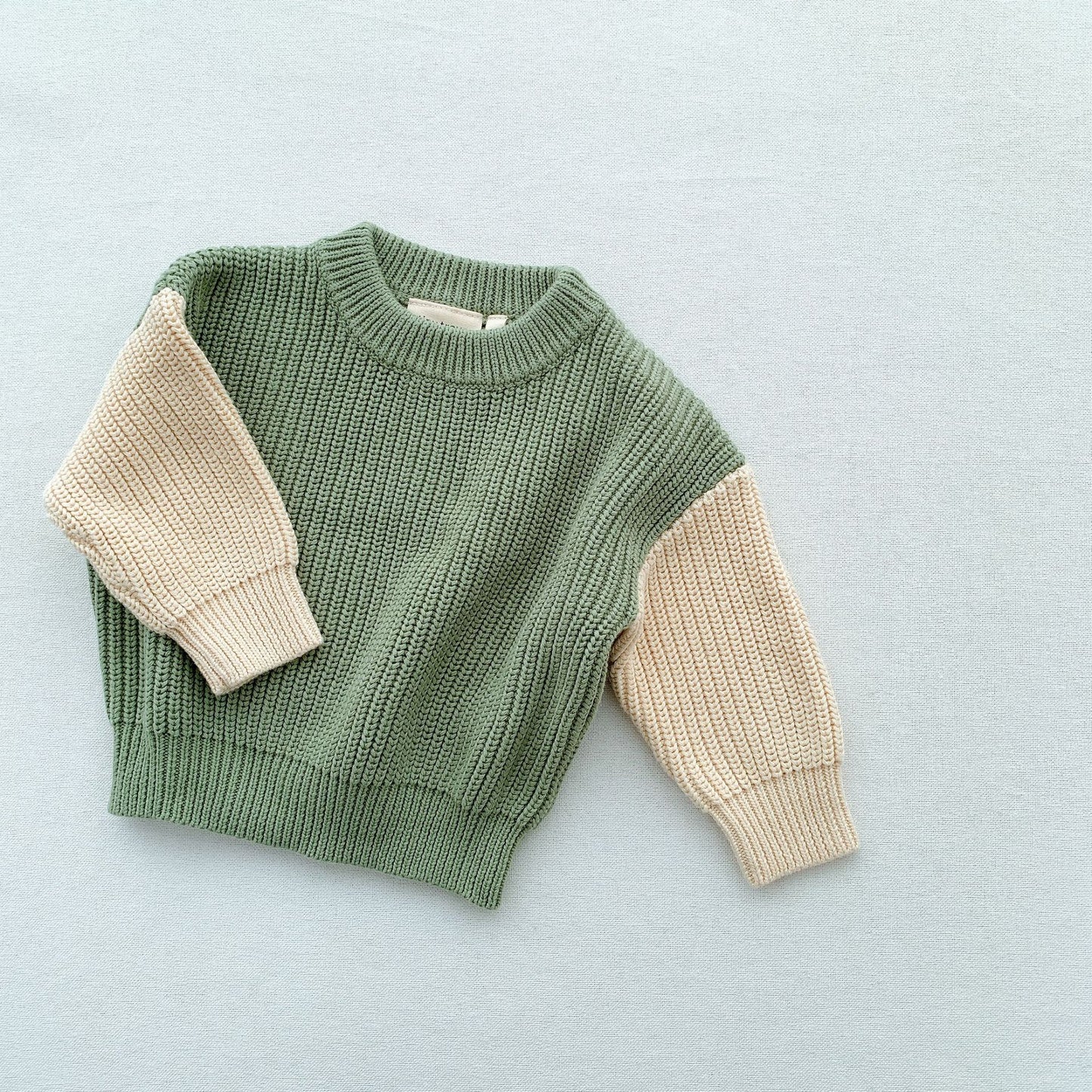 Autumn Winter Newborn Baby Boys Girls Warm Sweaters Long Sleeve Round Neck Contrast Color Loose Knitwears Sweaters Tops Clothes