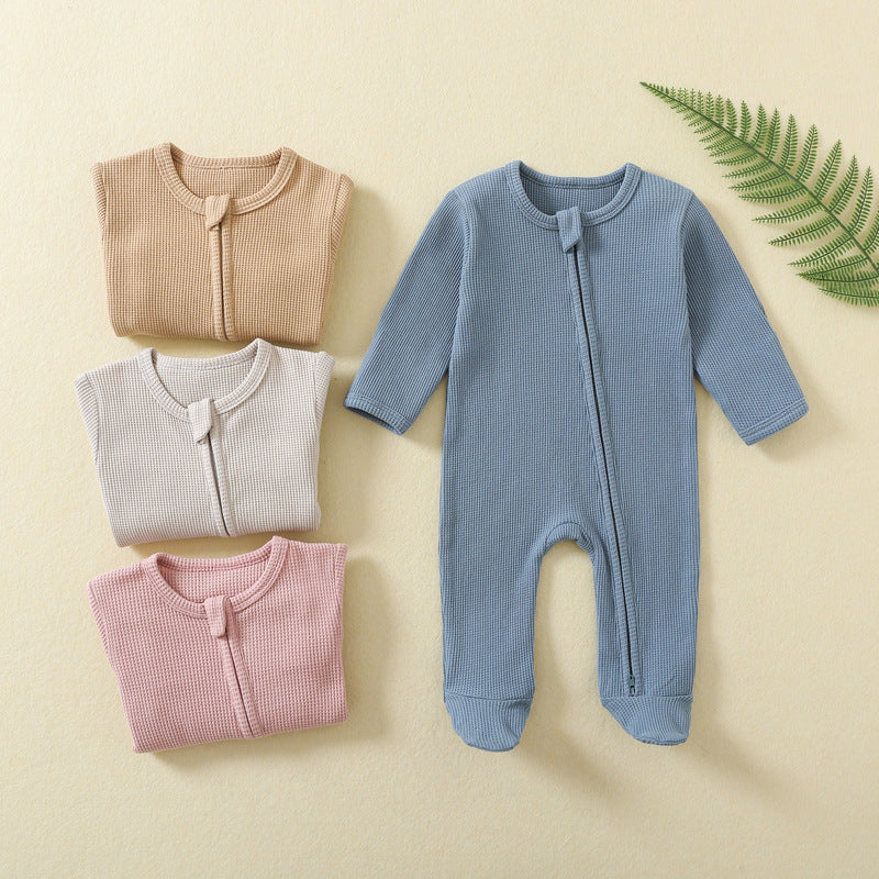Baby onesie Autumn and winter baby crawler long-sleeved zipper crawler newborn clothes wrap baby pajamas